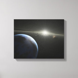 Artist's concept of an astroid belt Photograph Canvas Print