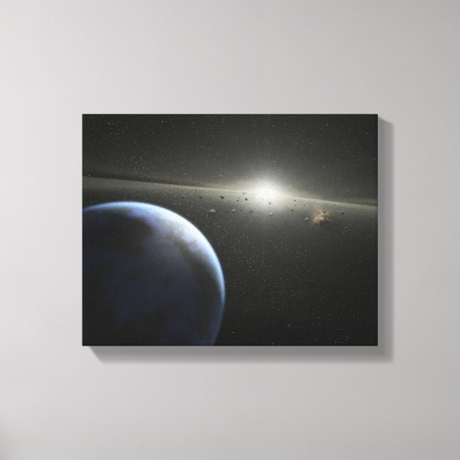 Artist's concept of an astroid belt Photograph Canvas Print (Front)