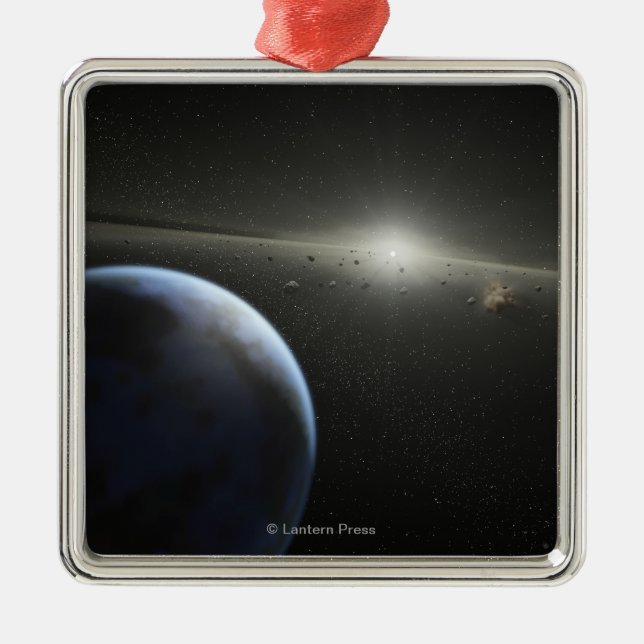 Artist's concept of an astroid belt Photograph Metal Ornament (Front)