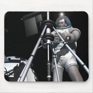 Artist's concept of future space exploration mouse pad