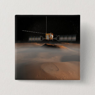 Artist's concept of Mars Express spacecraft 2 Inch Square Button