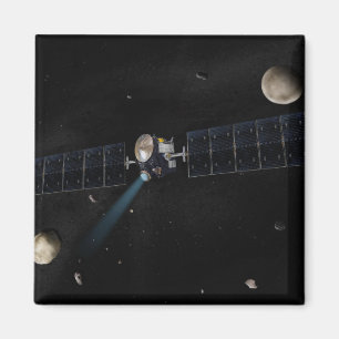 Artist's concept of the Dawn spacecraft in orbi Magnet