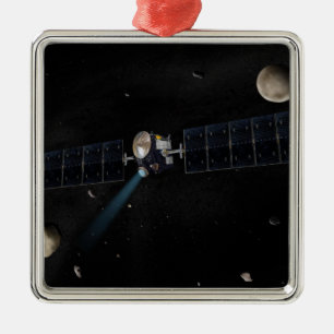 Artist's concept of the Dawn spacecraft in orbi Metal Ornament