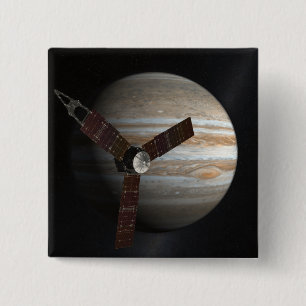 Artist's concept of the Juno spacecraft 2 Inch Square Button