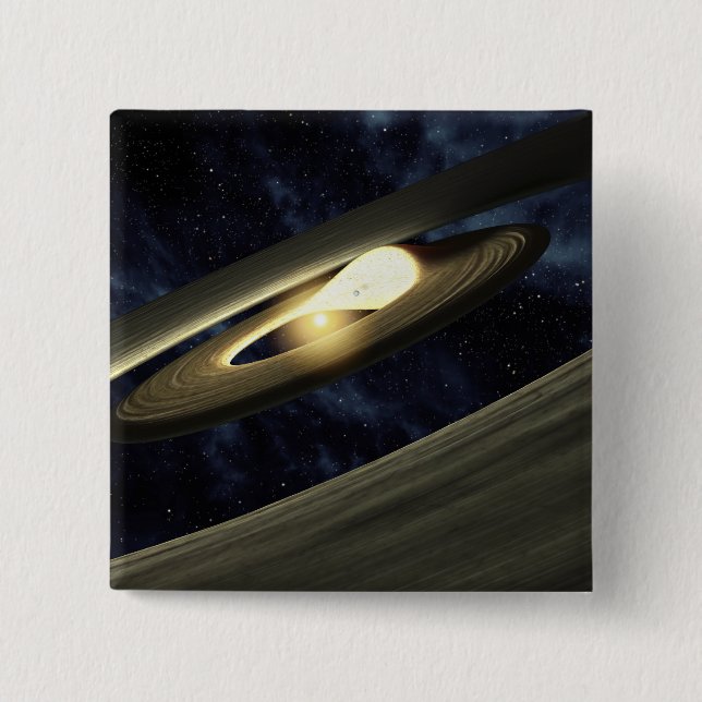 Artist's concept showing a lump of material 2 inch square button (Front)