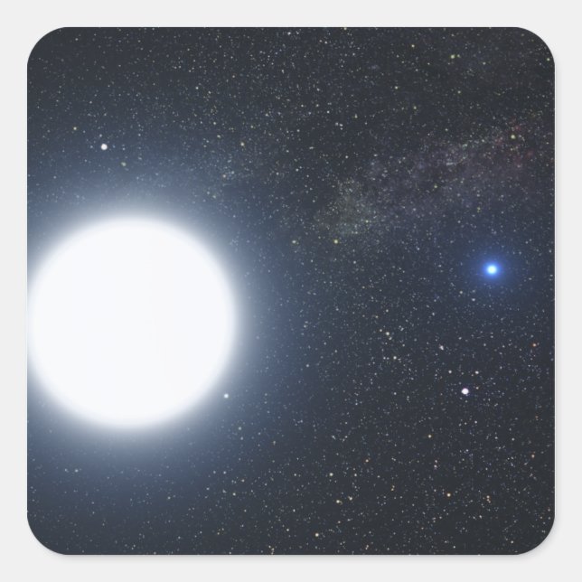 Artist's concept showing the binary star system square sticker (Front)