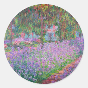 Artist's Garden at Giverny by Claude Monet Classic Round Sticker