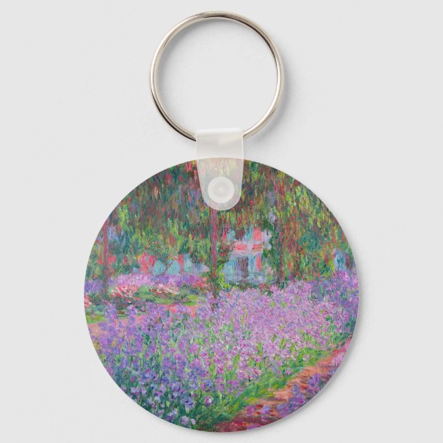 Artist's Garden at Giverny by Claude Monet Keychain (Front)