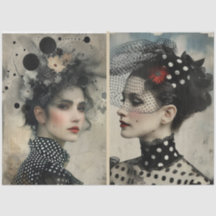 Artists Mixed Media Black White Ivory Large Faces 