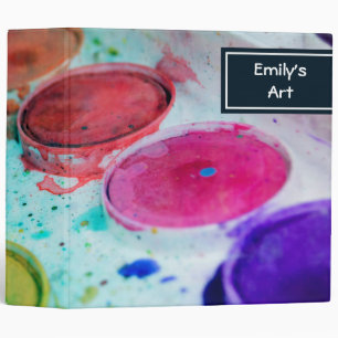 Artists Multicolored Watercolor Paint Palette Binder