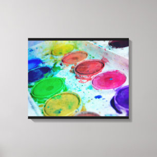 Artists Multicolored Watercolor Paint Palette Canvas Print