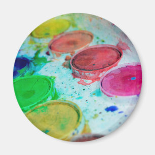 Artists Multicolored Watercolor Paint Palette Magnet