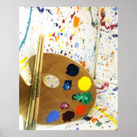 Artists Paint Splatter And Palette of Paint