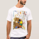 Artists Paint Splatter And Palette of Paint T-Shirt<br><div class="desc">~Shirts are available in several colours, sizes and styles (hoodies, tank tops, etc). Click the Size Chart for the best fit. You can add text or an image to the back side of the shirt, too. Click the CUSTOMIZE button to get started. ~*~*~*~*~ Here at *Picture This And That* you'll...</div>