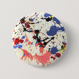 Artists Paint Splatter Background 2 Inch Round Button
