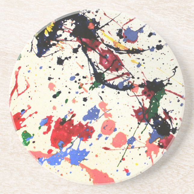 Artists Paint Splatter Background Coaster (Front)