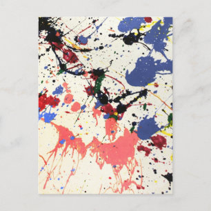 Artists Paint Splatter Background Postcard