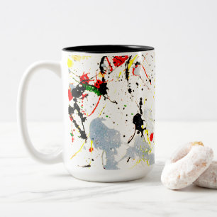 Artists Paint Splatter Two-Tone Coffee Mug