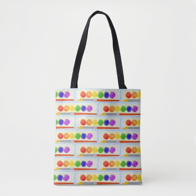 Artists Painters Paint Palette Box Brush Pattern Tote Bag (Front)
