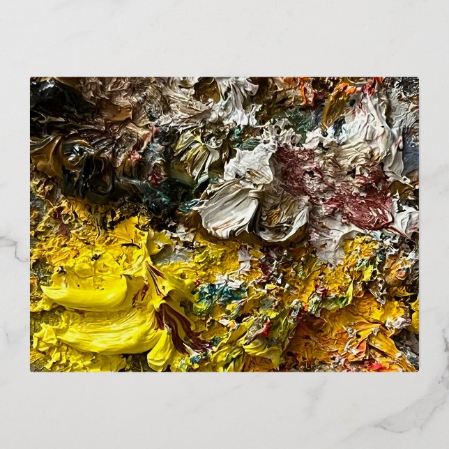 Artist's palette #1 foil holiday postcard (Front)