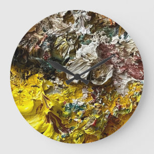 Artist's palette #1 large clock