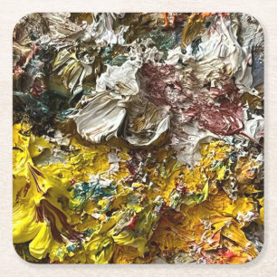 Artist's palette #1 square paper coaster