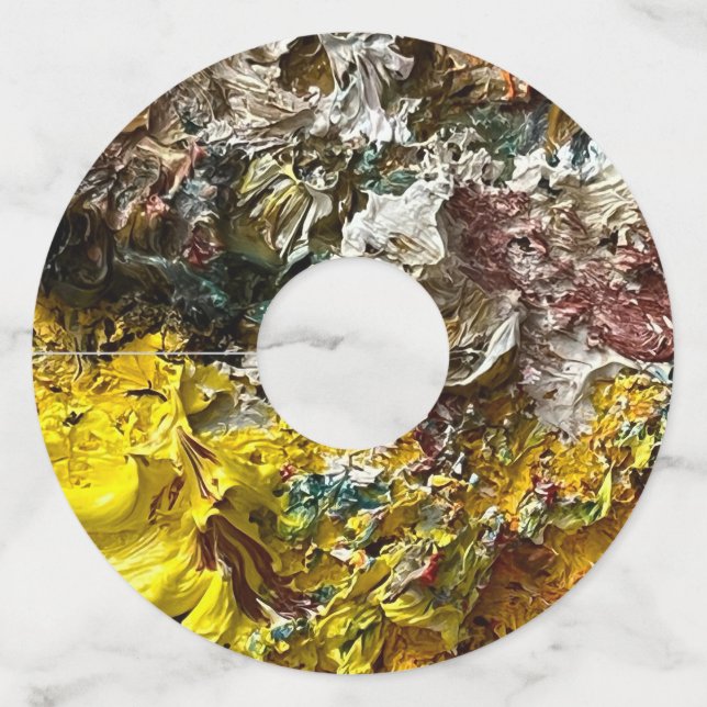 Artist's palette #1 wine glass tag (Front)