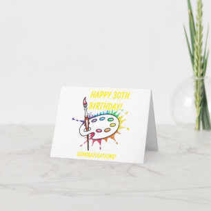 Artist's Palette 30th Birthday Card