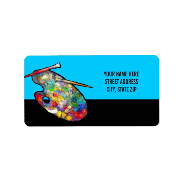 Artist's Palette Address Mailing Labels (Front)