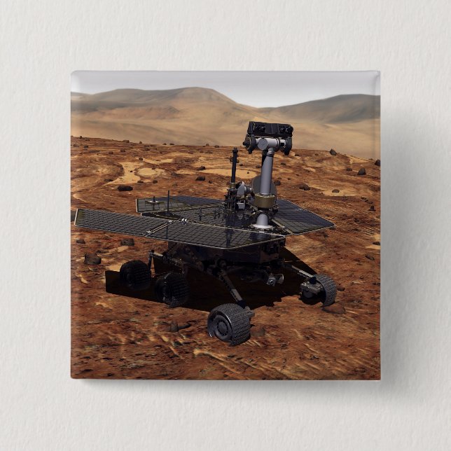 Artists rendition of Mars Rover 2 2 Inch Square Button (Front)