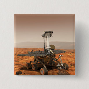 Artists rendition of Mars Rover 2 Inch Square Button