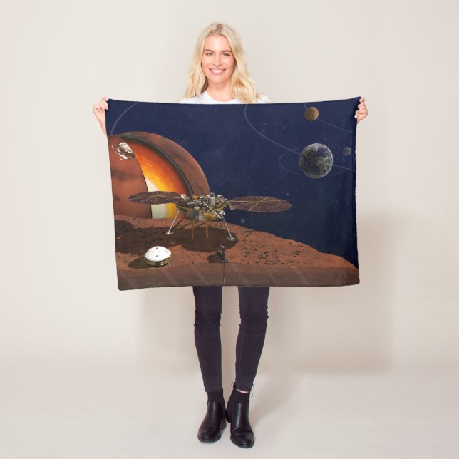 Artist's Rendition Of The Insight Lander. Fleece Blanket (In Situ)