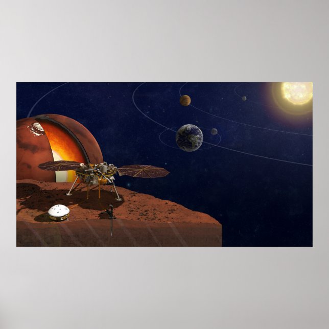 Artist's Rendition Of The Insight Lander. Poster (Front)