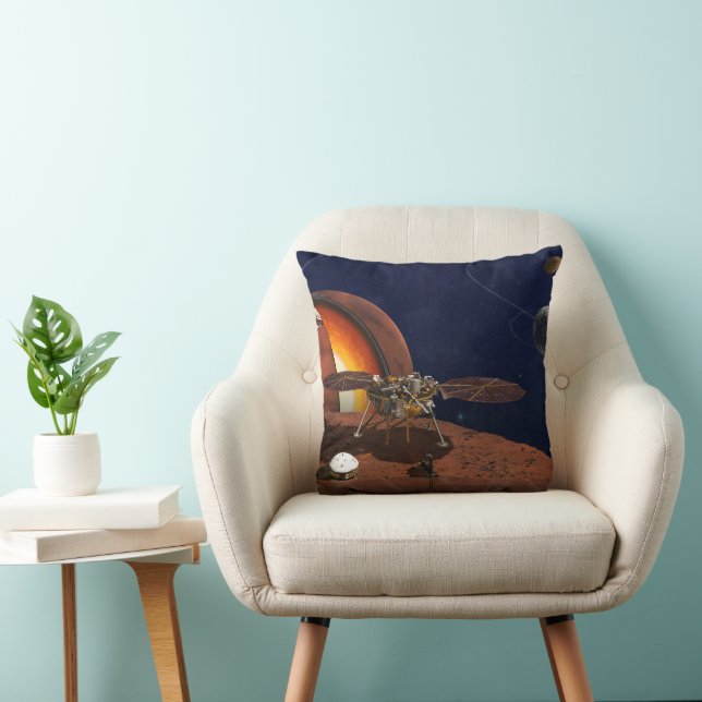 Artist's Rendition Of The Insight Lander. Throw Pillow (Chair)