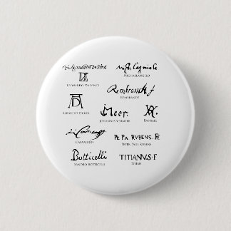 artists-signatures-No5-classical-artists 2 Inch Round Button