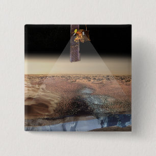 Artist's View of Odyssey Detecting Ice 2 Inch Square Button