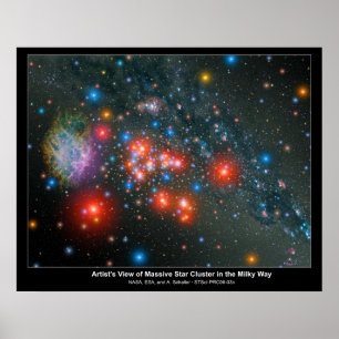 ArtistsViewOfMassiveStarClusterInT Poster