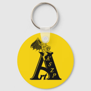 ArtKSZP Logo mit kleinem Golem schwarz gelb design Keychain