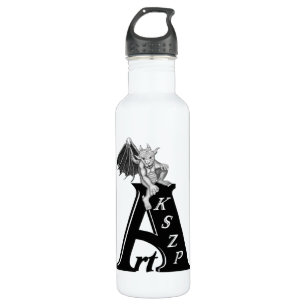 ArtKSZP-Logo with little Golem black&white design 710 Ml Water Bottle
