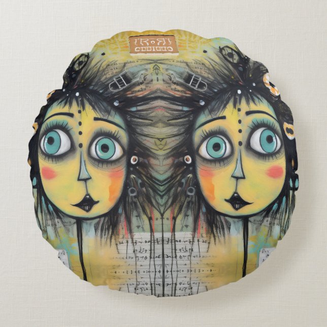 ArtLady 12 Charming and distressed Round Pillow (Front)