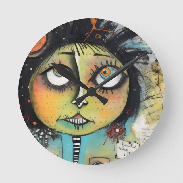 ArtLady 19 Charming and distressed Round Clock (Front)
