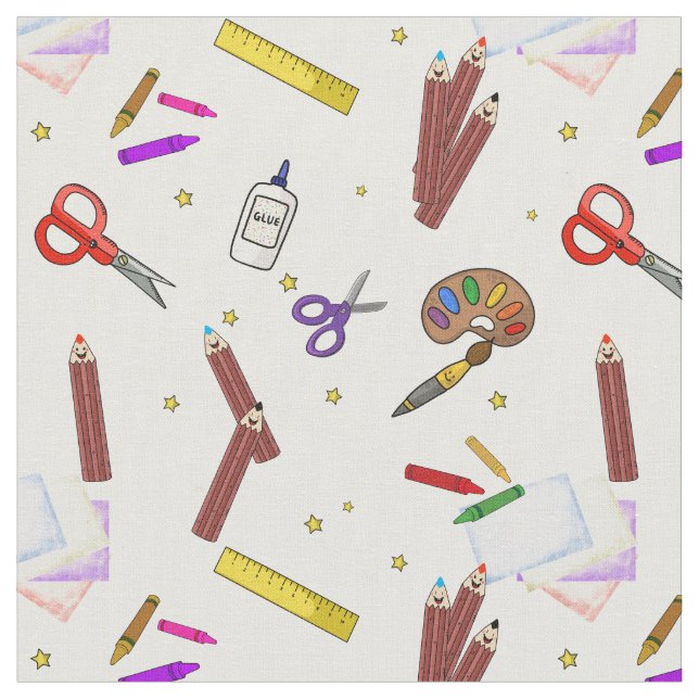 Arts and Craft Crafting Supplies Pattern Fabric (Close Up)
