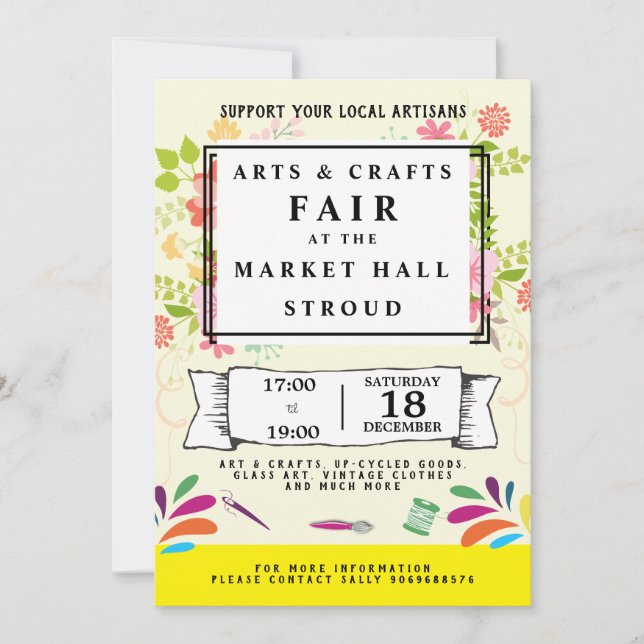 arts and craft fair craft market crafternoon invitation (Front)