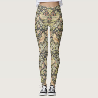 Arts and Craft Floral pattern with Birds Leggings