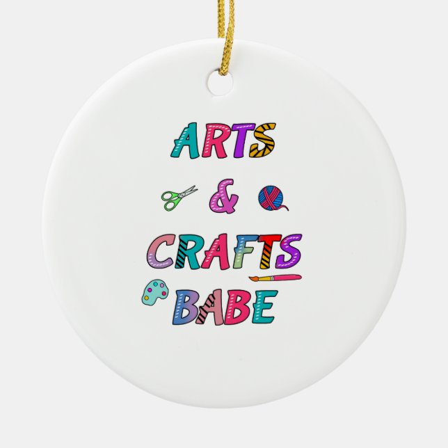 Arts and Crafts Babe Ceramic Ornament (Front)