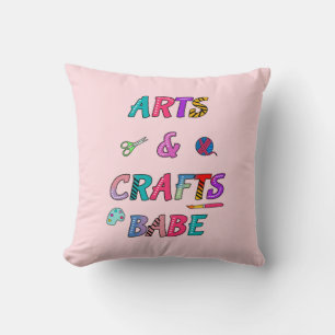 Arts and Crafts Babe Throw Pillow