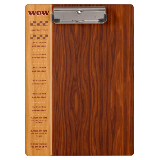 Arts and Crafts Cherry Wood - Quick Ref, Monograms Clipboard