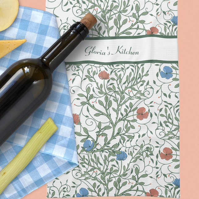 Arts and Crafts Poppies Kitchen Towel (Creator Uploaded)