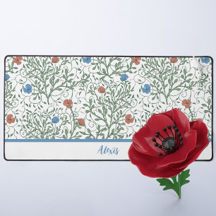 Arts and Crafts Poppies Personalized Desk Mat