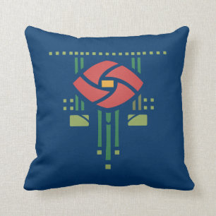 Arts and Crafts Rose- Any Colour Backgrounds! Throw Pillow